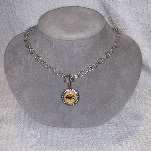 10” Silver Southern Mississippi Golden Eagle Toggle Necklace